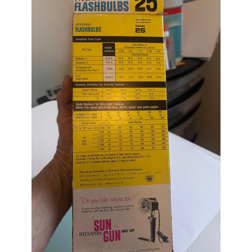 Sylvania Flashbulbs Unisex OS Blue Press 25B 25 Vintage Camera Flash Bulbs